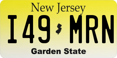 NJ license plate I49MRN