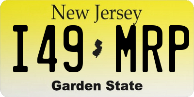 NJ license plate I49MRP