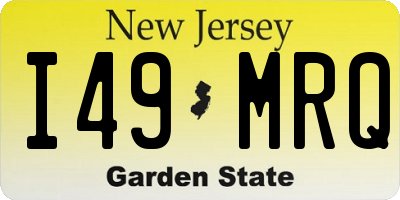 NJ license plate I49MRQ