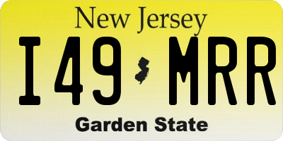 NJ license plate I49MRR