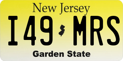 NJ license plate I49MRS