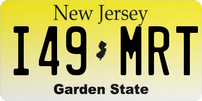 NJ license plate I49MRT