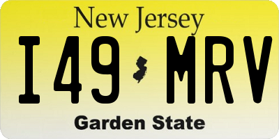 NJ license plate I49MRV