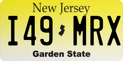 NJ license plate I49MRX
