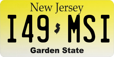 NJ license plate I49MSI