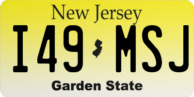 NJ license plate I49MSJ