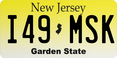 NJ license plate I49MSK