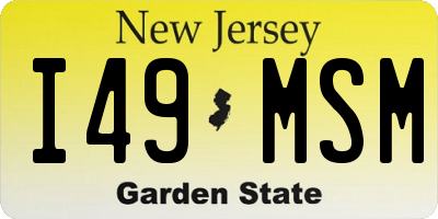 NJ license plate I49MSM