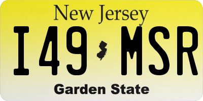 NJ license plate I49MSR