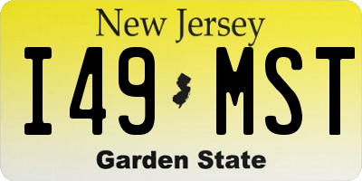 NJ license plate I49MST