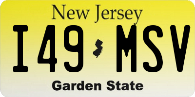 NJ license plate I49MSV