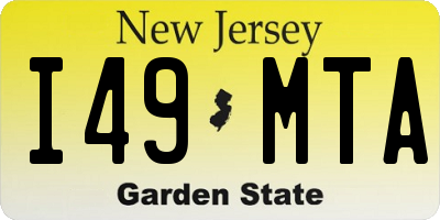 NJ license plate I49MTA