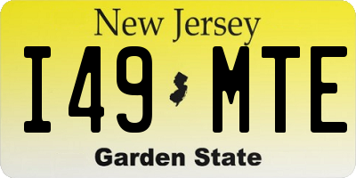 NJ license plate I49MTE