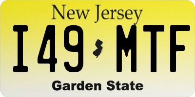 NJ license plate I49MTF