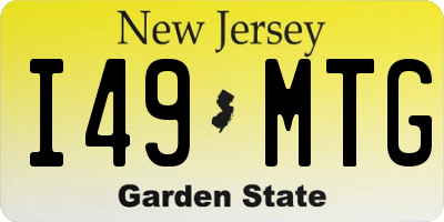 NJ license plate I49MTG
