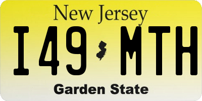 NJ license plate I49MTH
