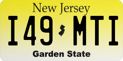 NJ license plate I49MTI