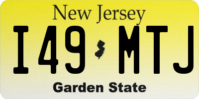 NJ license plate I49MTJ