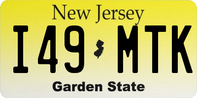 NJ license plate I49MTK