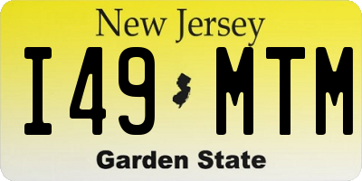 NJ license plate I49MTM