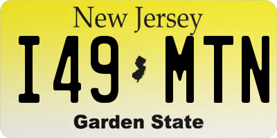 NJ license plate I49MTN