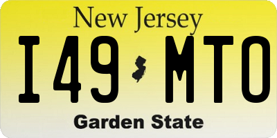 NJ license plate I49MTO
