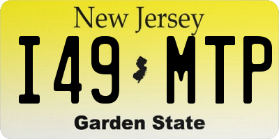 NJ license plate I49MTP