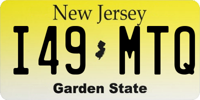 NJ license plate I49MTQ