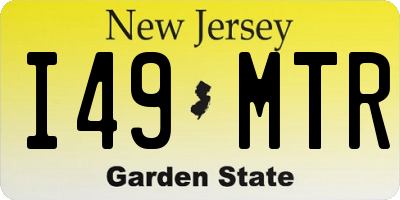 NJ license plate I49MTR