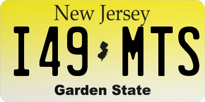 NJ license plate I49MTS