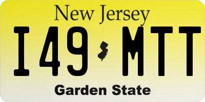 NJ license plate I49MTT