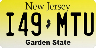 NJ license plate I49MTU