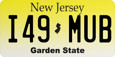NJ license plate I49MUB