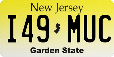 NJ license plate I49MUC