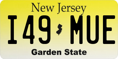 NJ license plate I49MUE