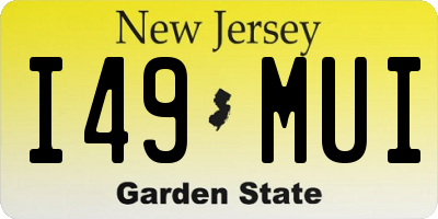 NJ license plate I49MUI