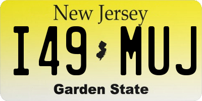 NJ license plate I49MUJ