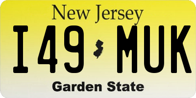 NJ license plate I49MUK