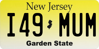 NJ license plate I49MUM