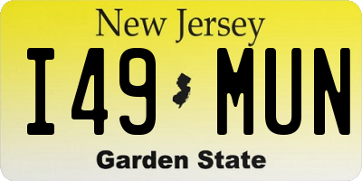 NJ license plate I49MUN
