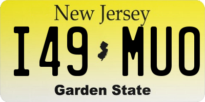 NJ license plate I49MUO