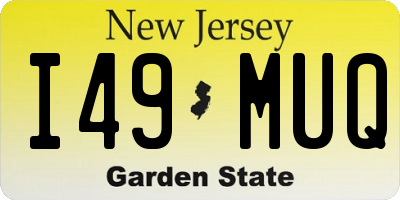 NJ license plate I49MUQ