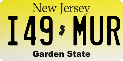 NJ license plate I49MUR