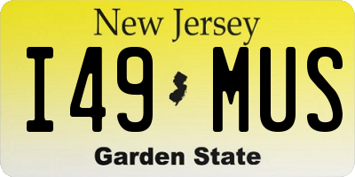 NJ license plate I49MUS