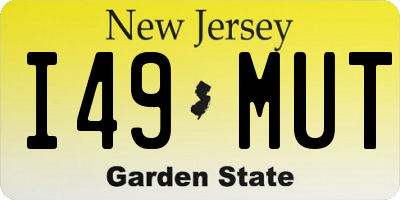NJ license plate I49MUT