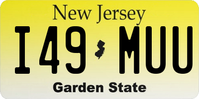 NJ license plate I49MUU