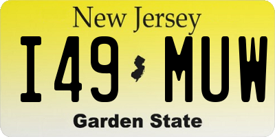 NJ license plate I49MUW