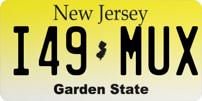 NJ license plate I49MUX