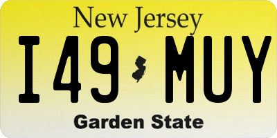 NJ license plate I49MUY