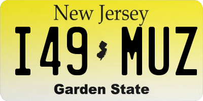 NJ license plate I49MUZ